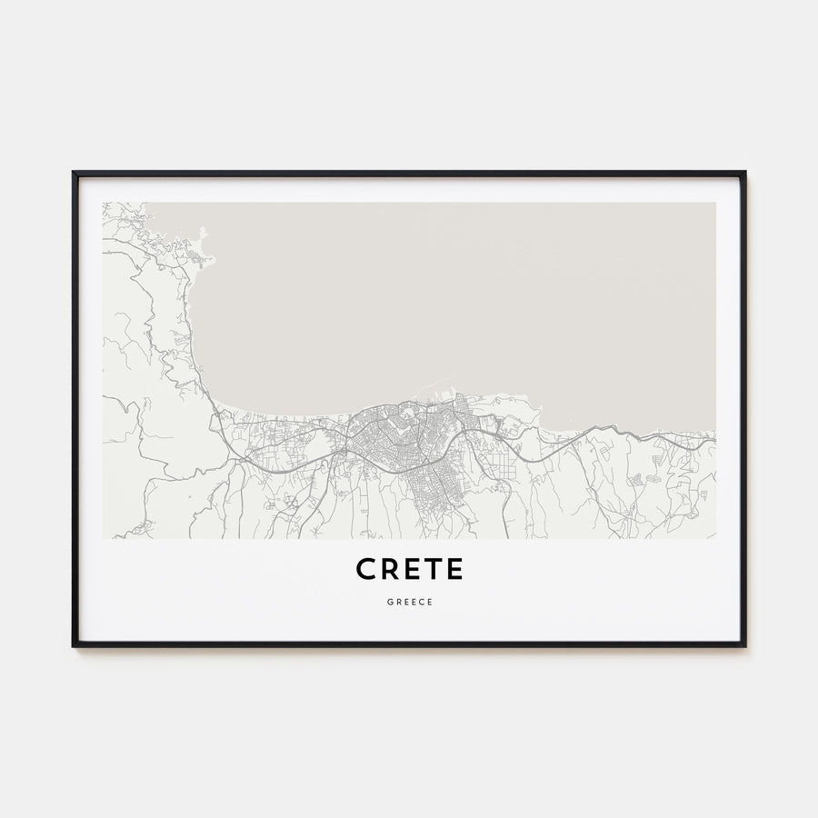 Crete Map Landscape Poster
