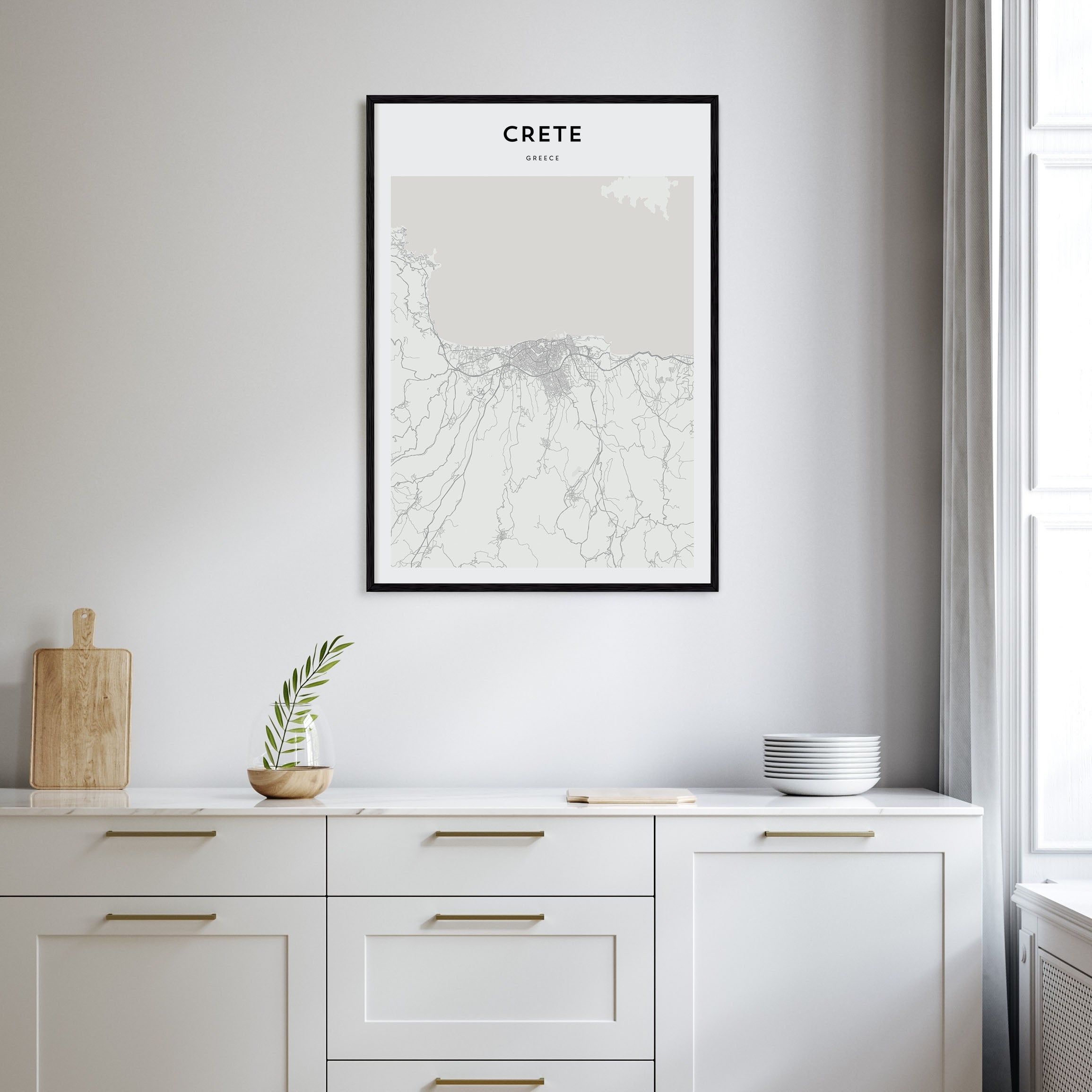 Crete Map Portrait Poster
