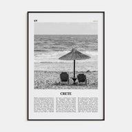 Crete Travel B&W Poster