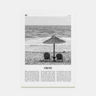 Crete Travel B&W Poster