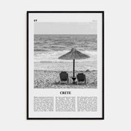 Crete Travel B&W Poster