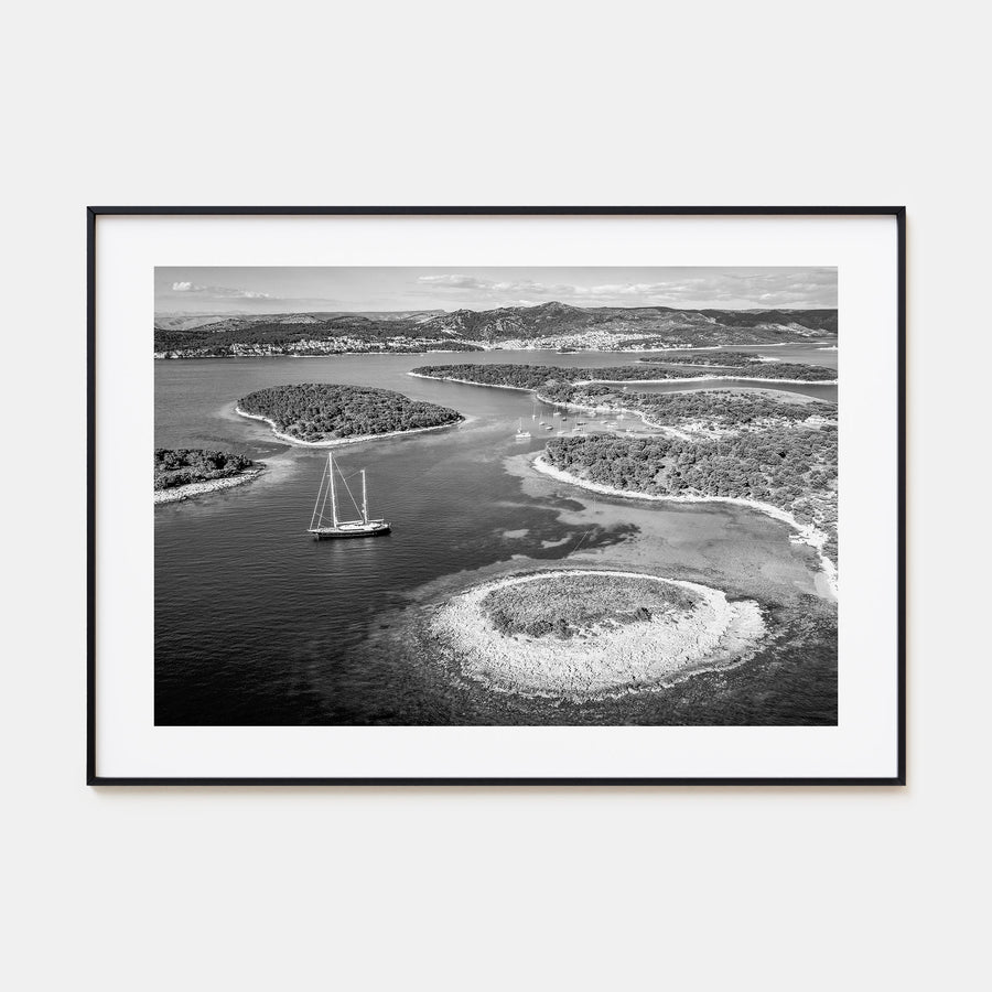 Croatia Landscape B&W Poster