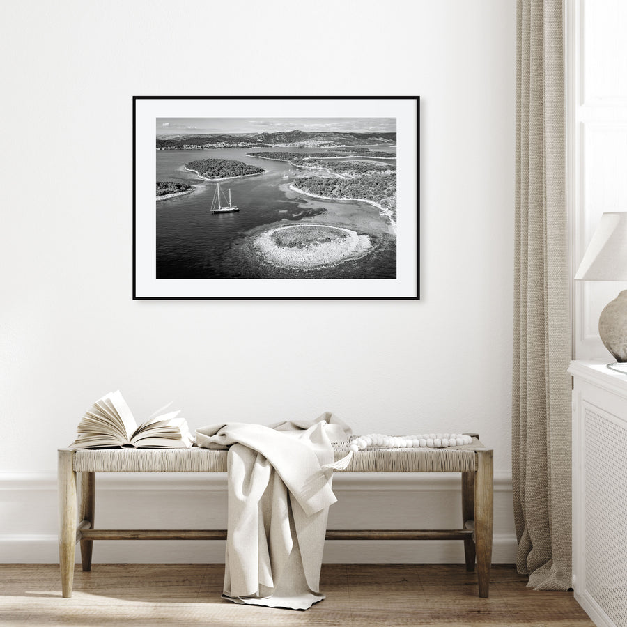 Croatia Landscape B&W Poster