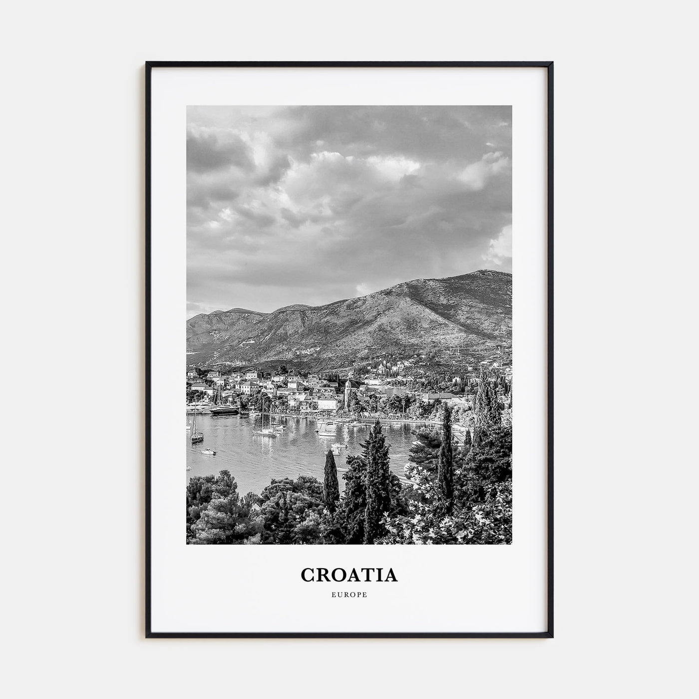 Croatia Portrait B&W Poster