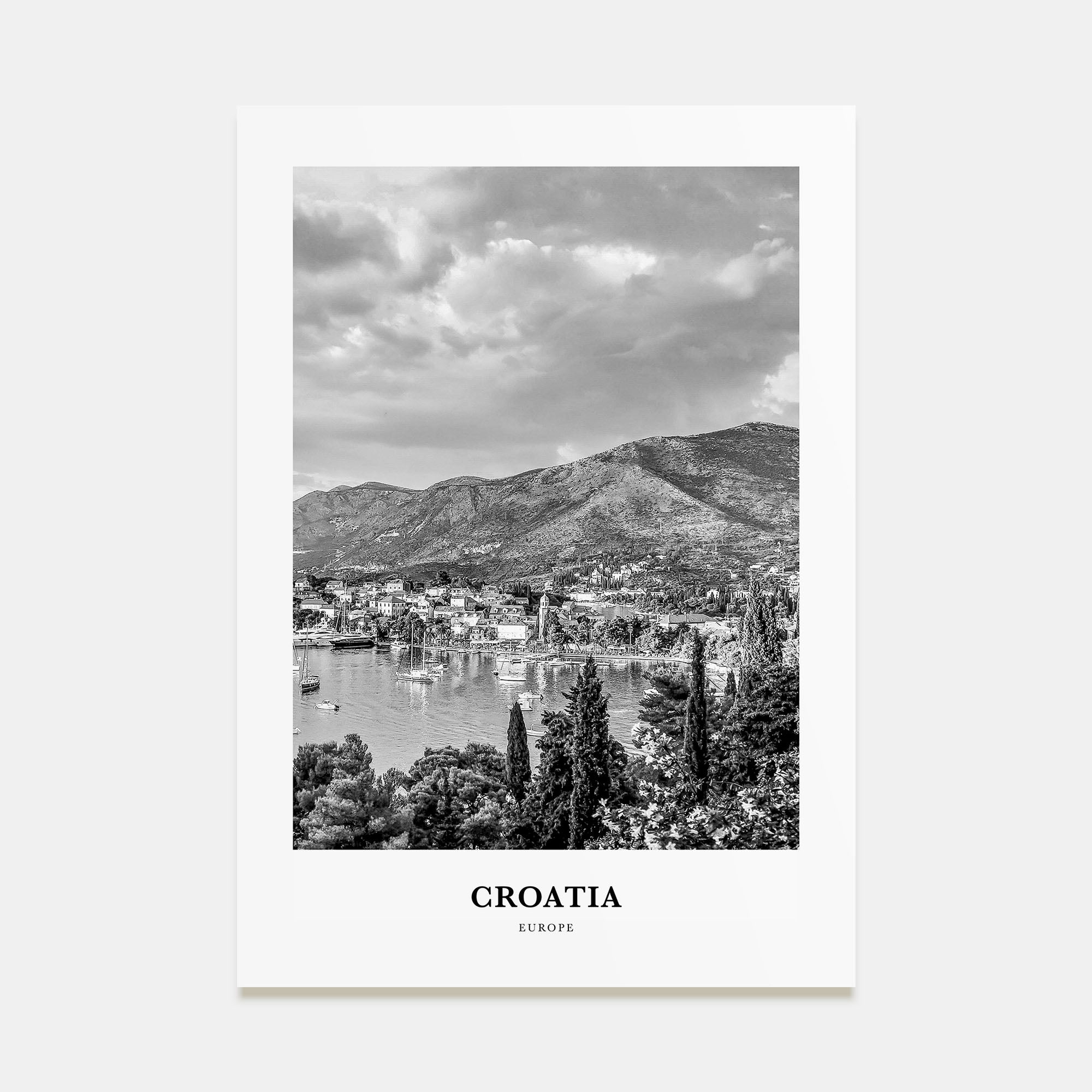 Croatia Portrait B&W Poster
