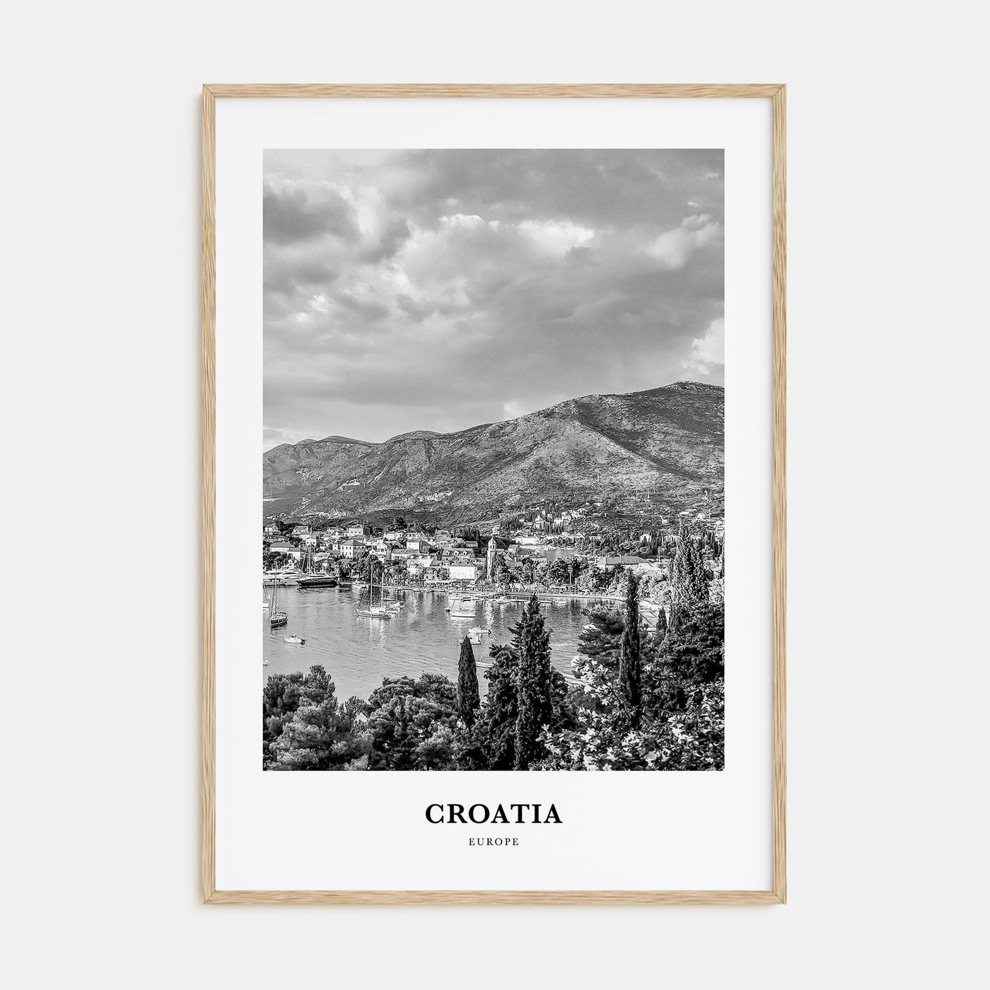 Croatia Portrait B&W Poster
