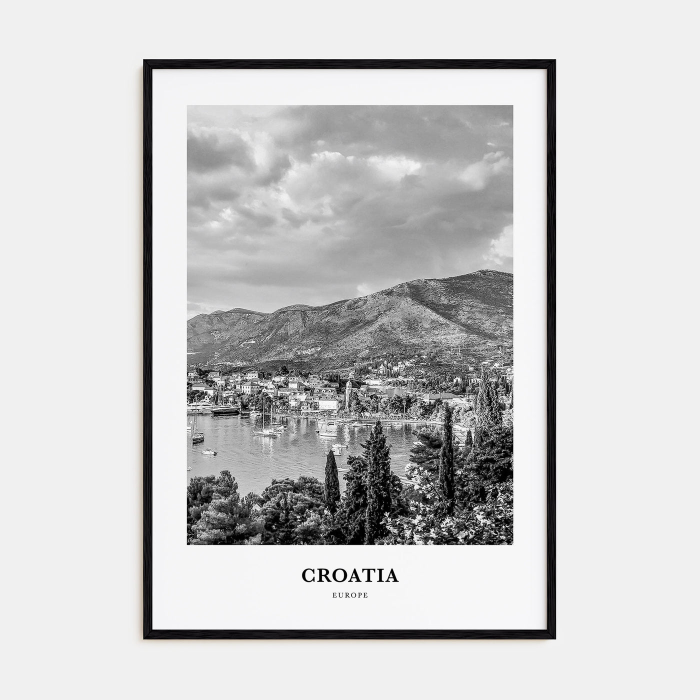 Croatia Portrait B&W Poster