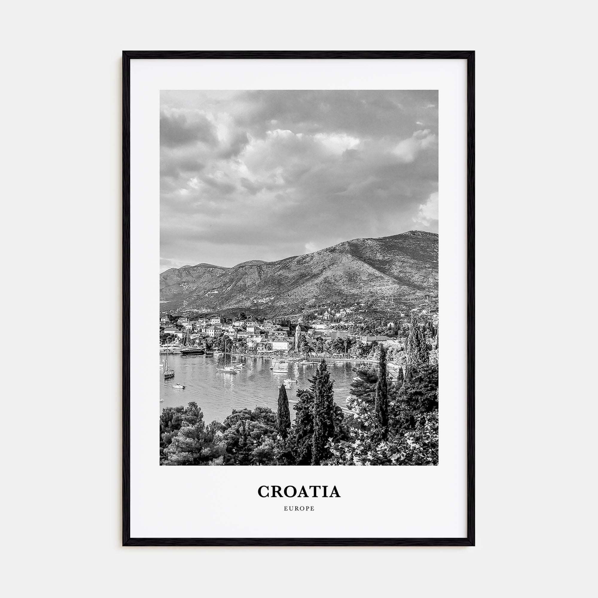 Croatia Portrait B&W Poster