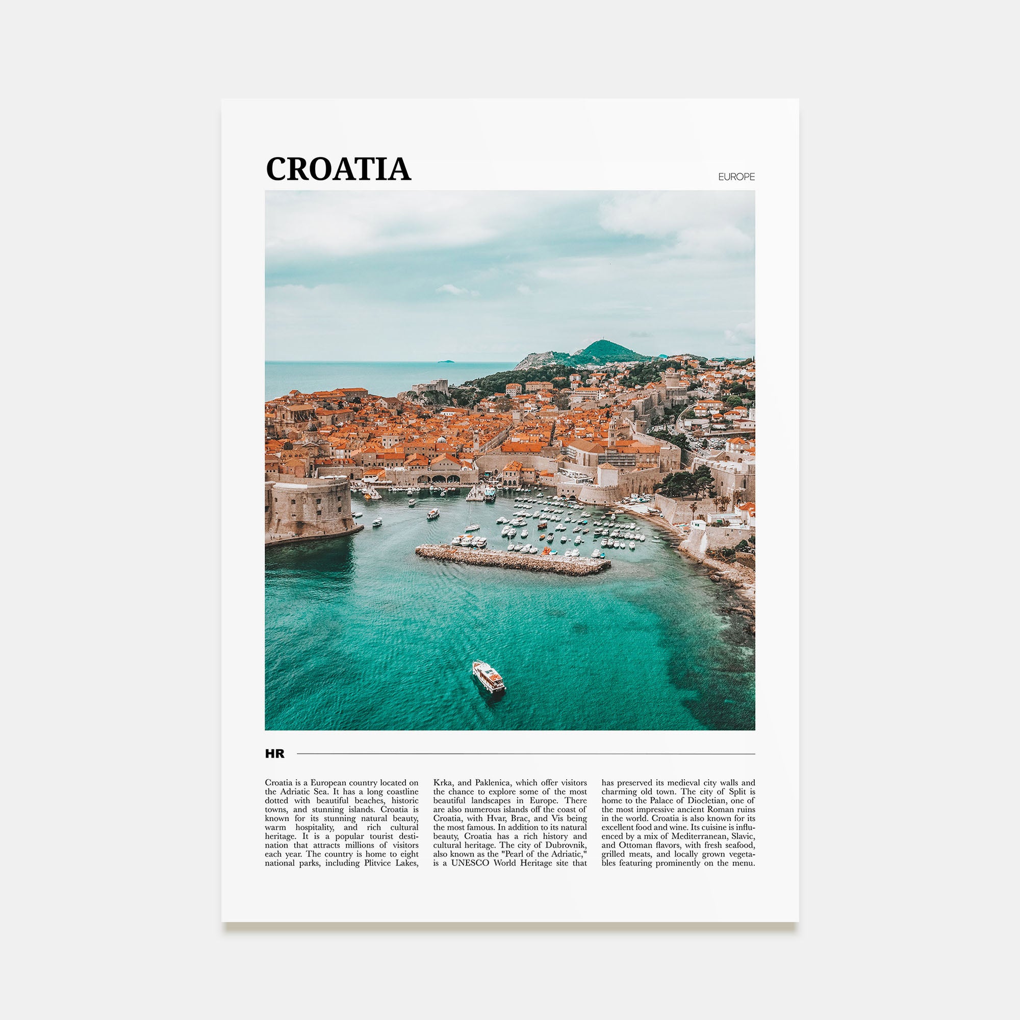 Croatia Travel Color Poster