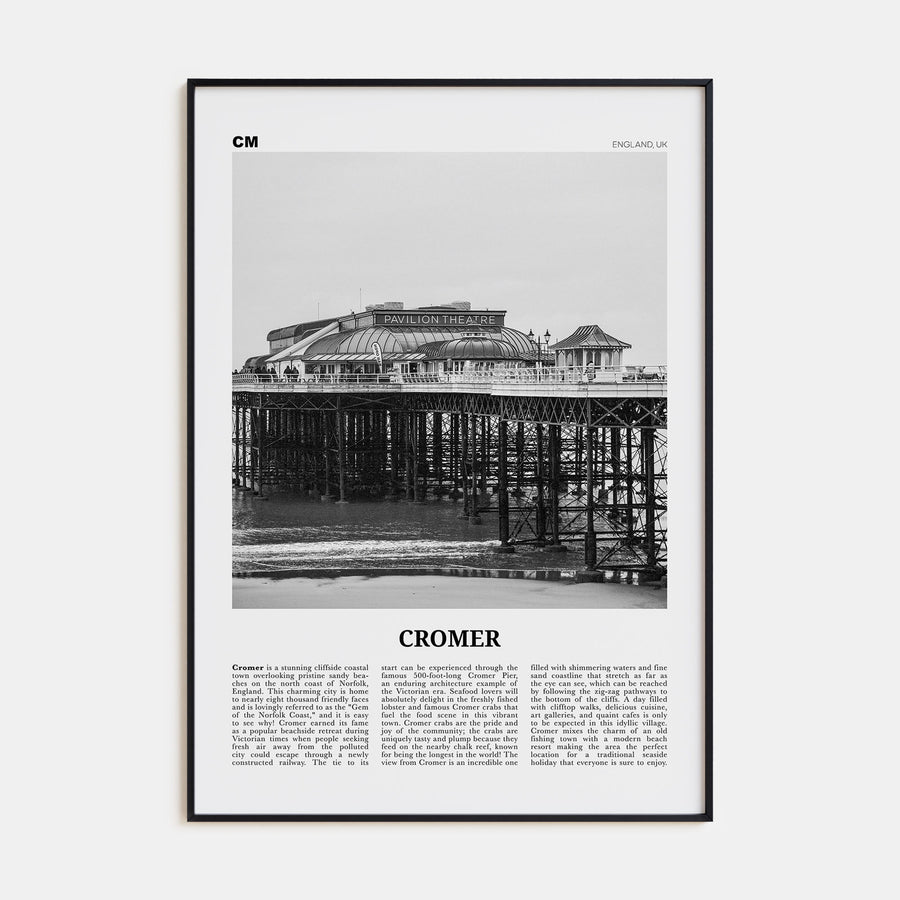 Cromer Travel B&W Poster