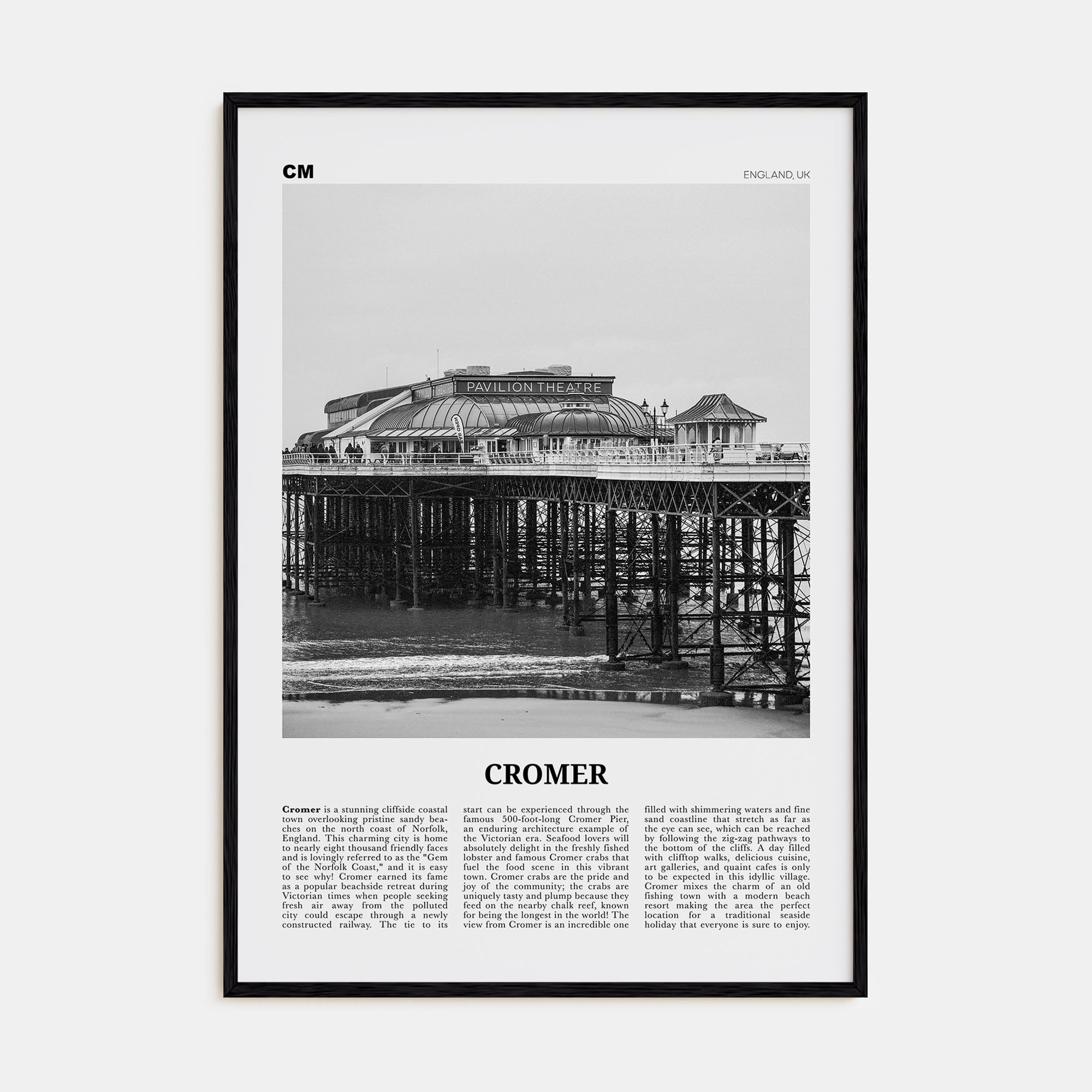 Cromer Travel B&W Poster