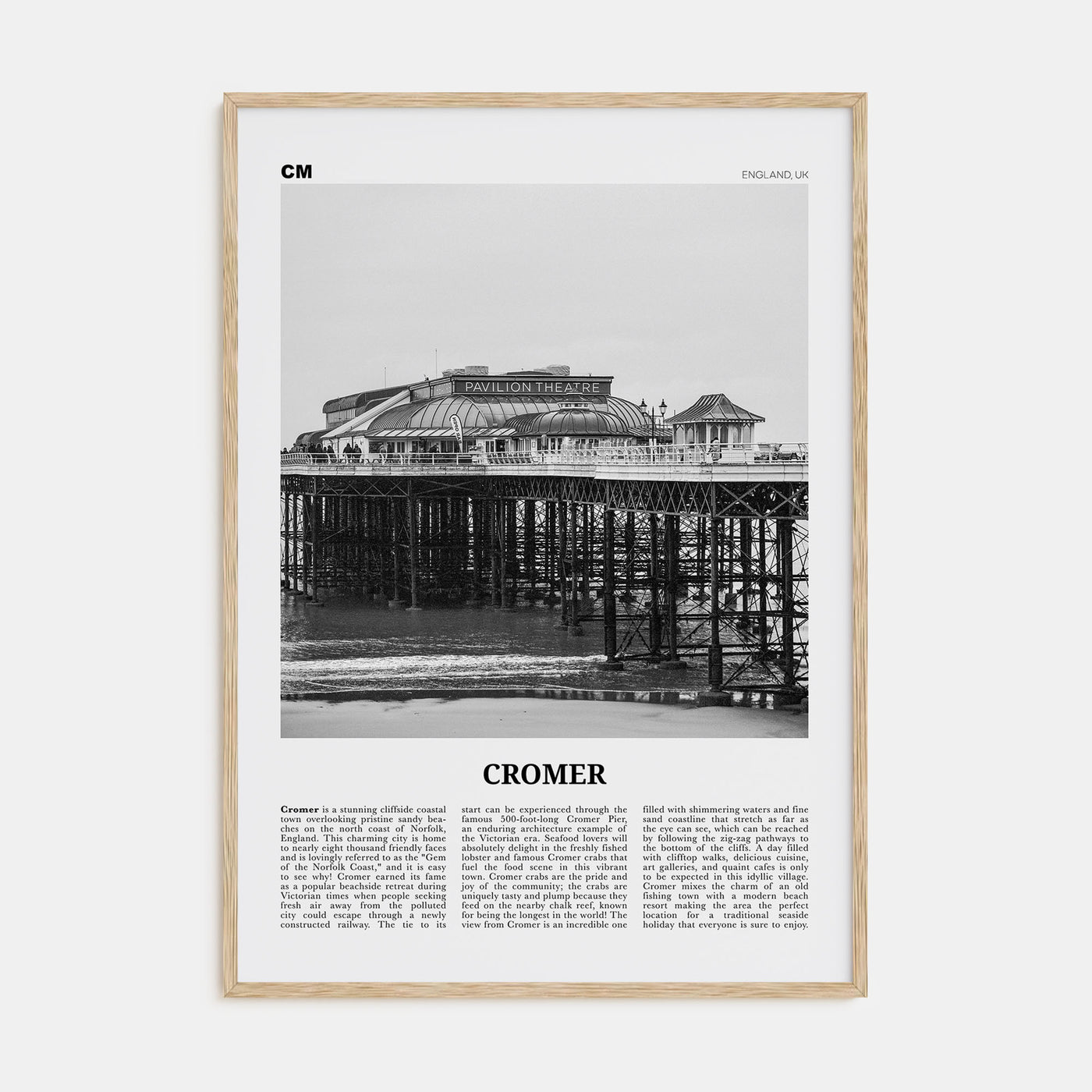 Cromer Travel B&W Poster