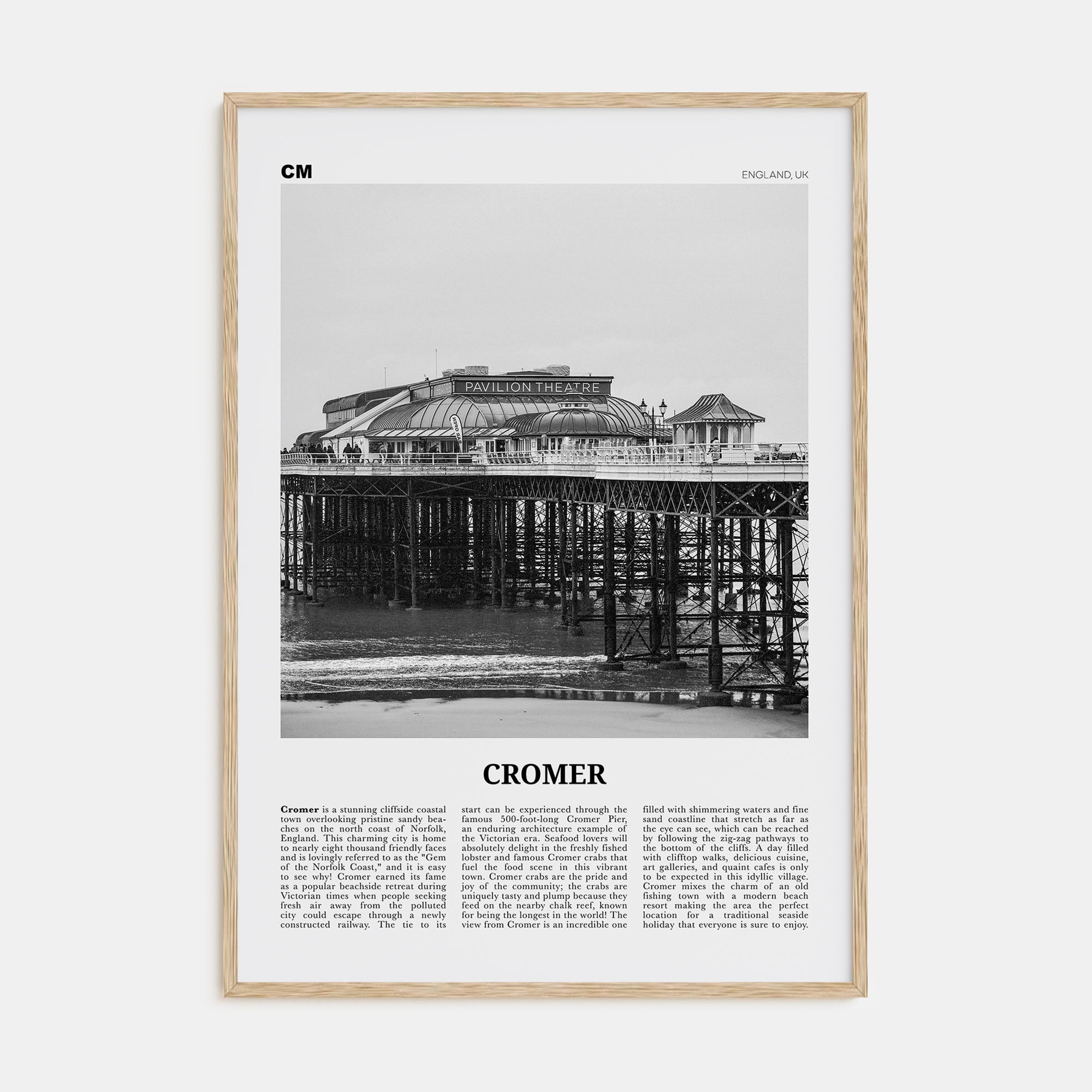 Cromer Travel B&W Poster