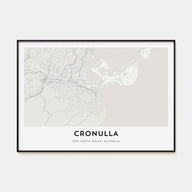 Cronulla Map Landscape Poster