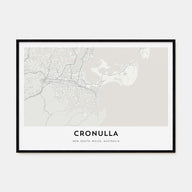 Cronulla Map Landscape Poster