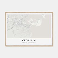 Cronulla Map Landscape Poster