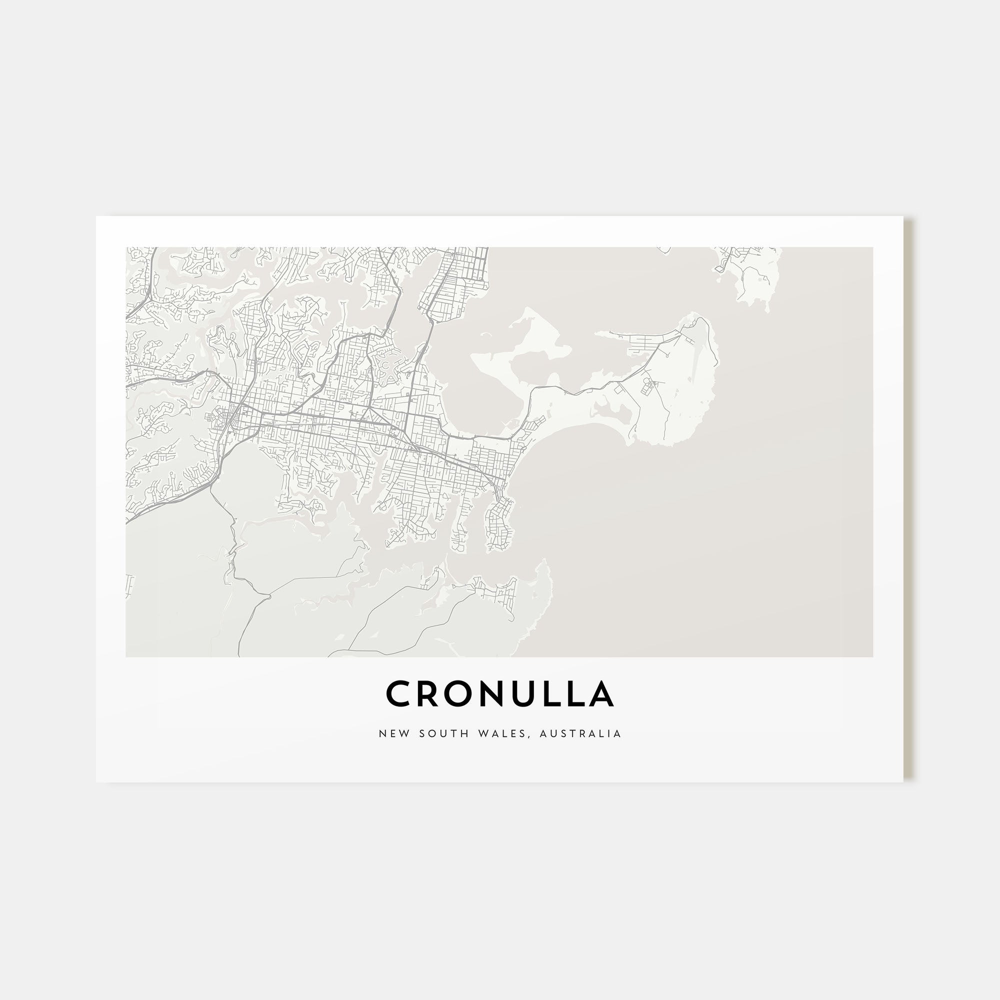 Cronulla Map Landscape Poster