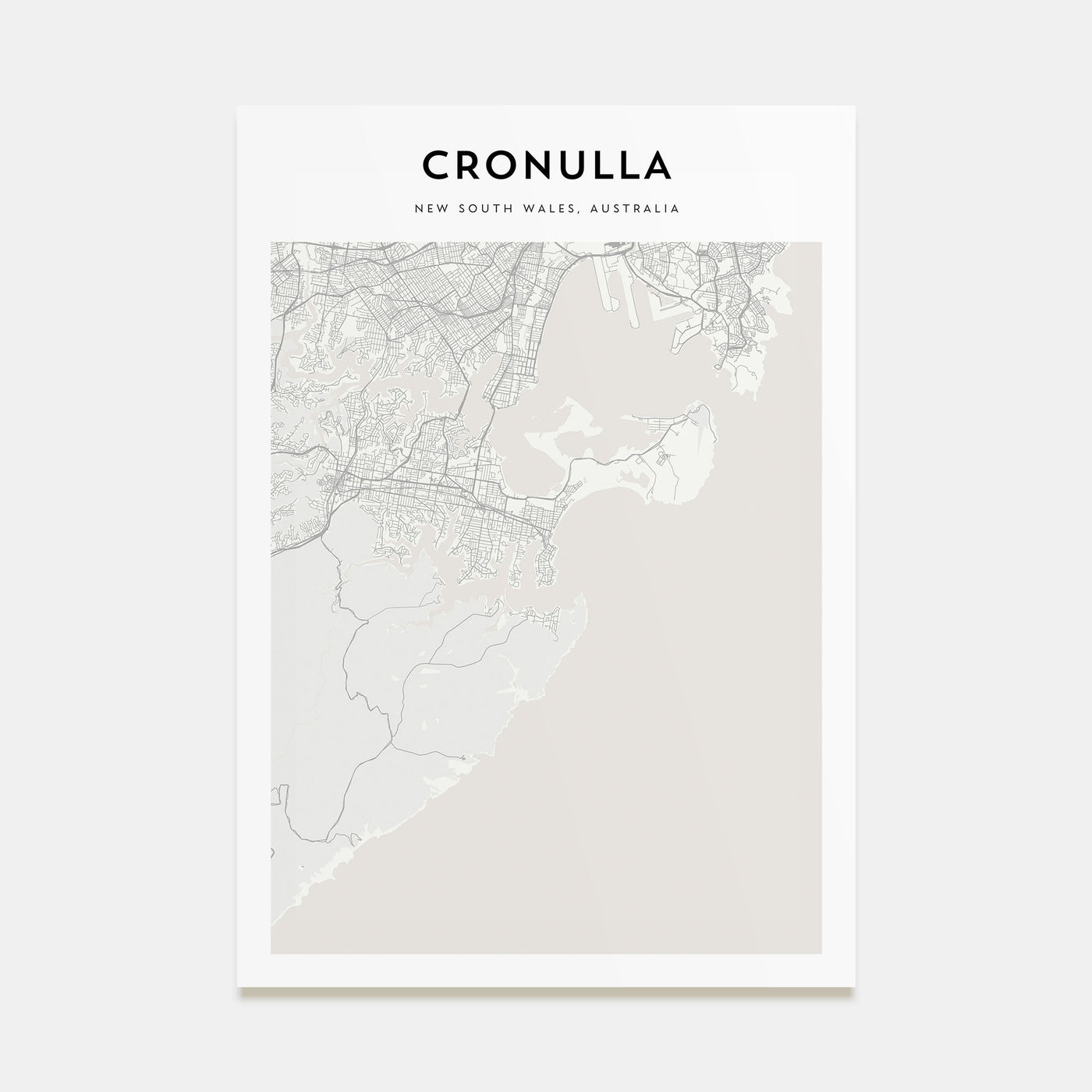 Cronulla Map Portrait Poster