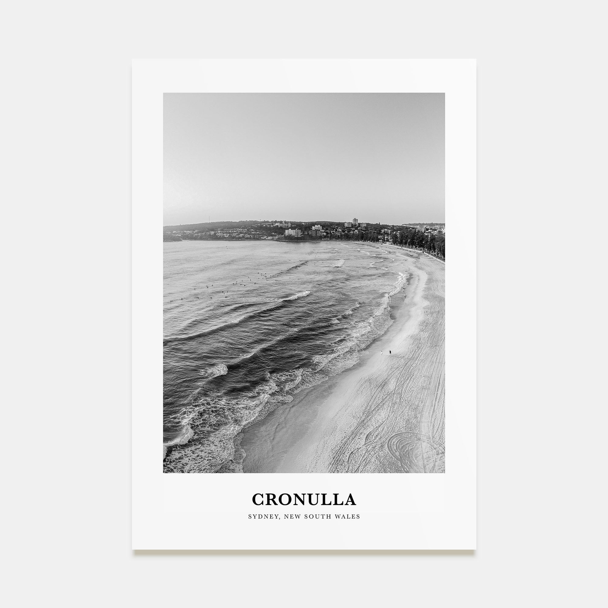 Cronulla Portrait B&W Poster
