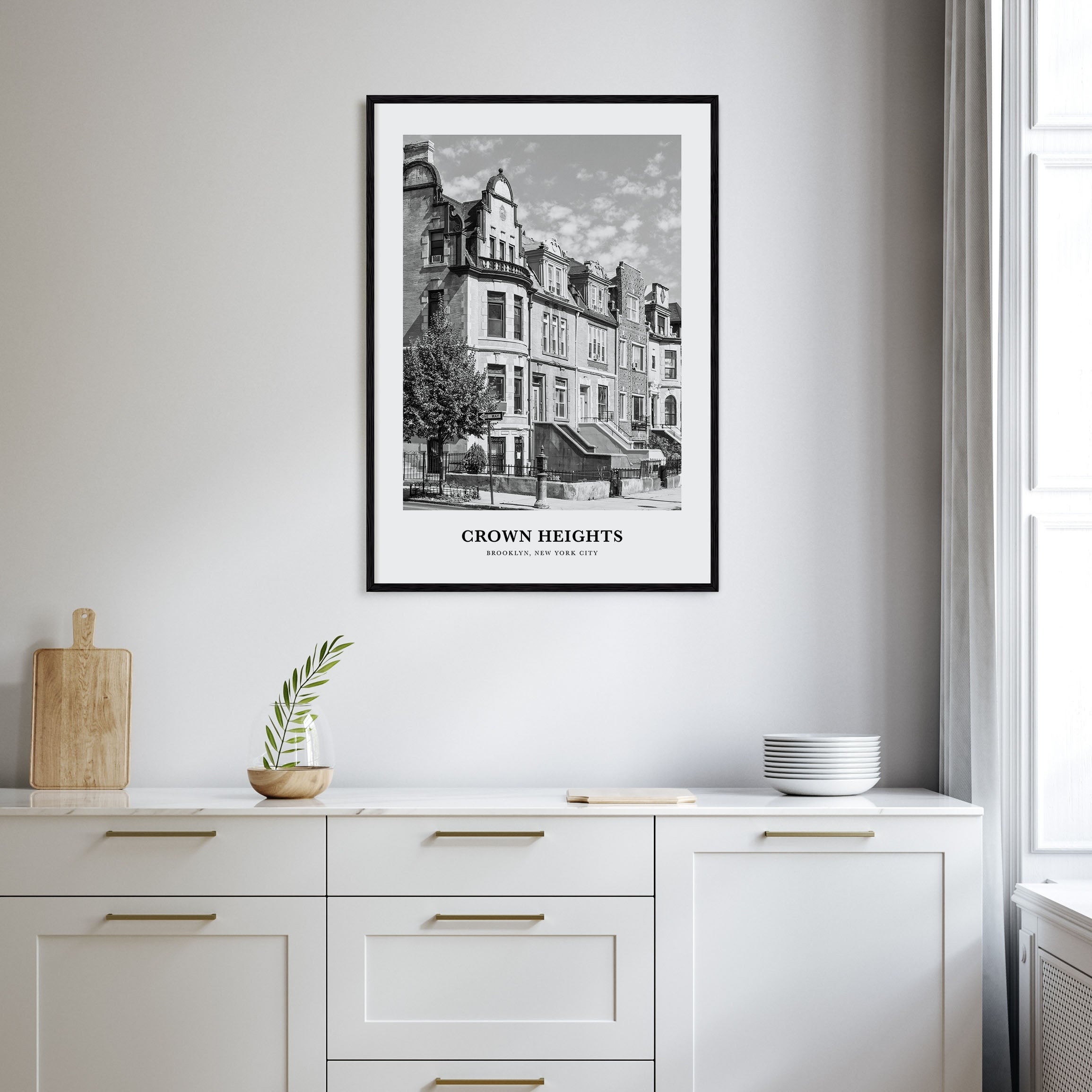 Crown Heights Portrait B&W Poster