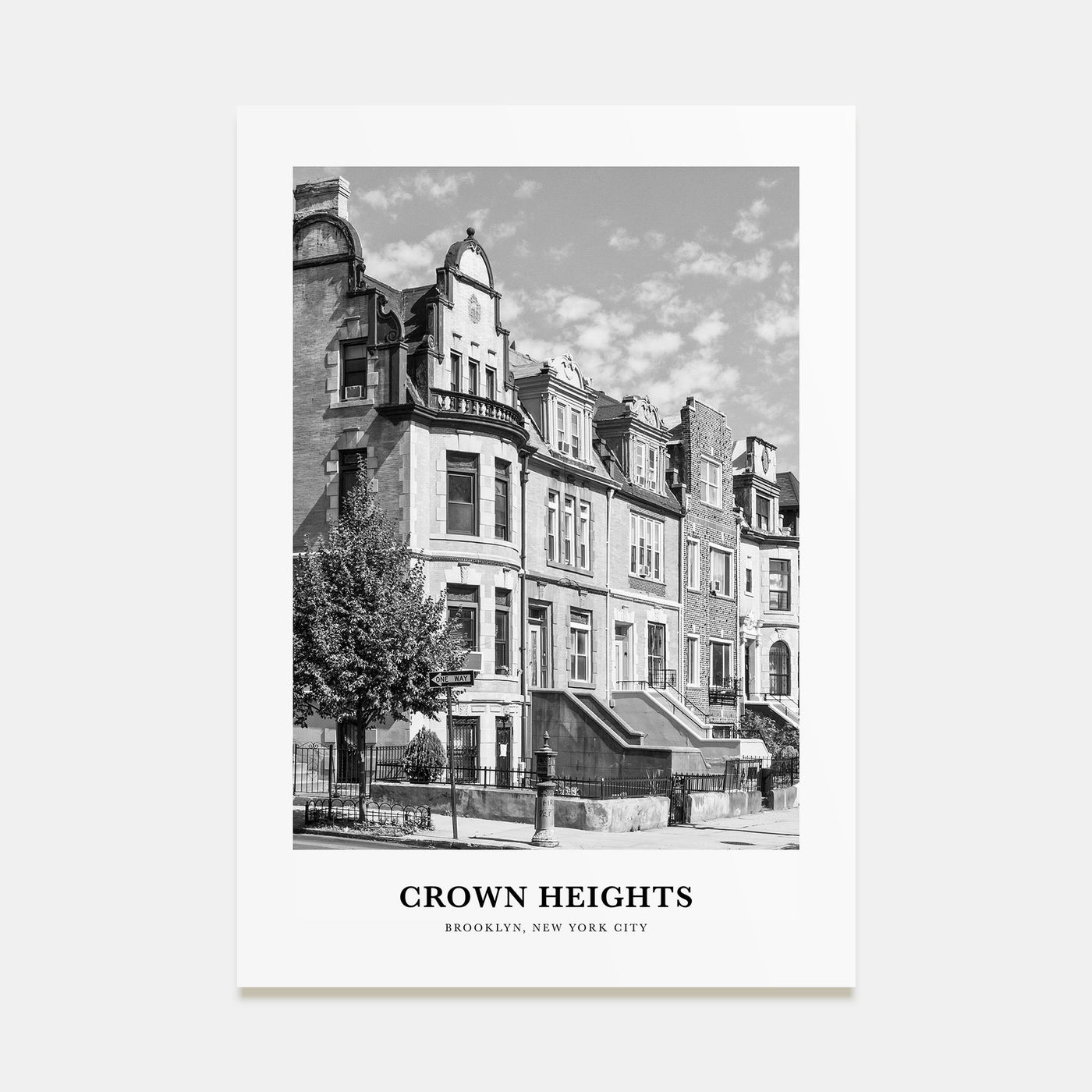 Crown Heights Portrait B&W Poster
