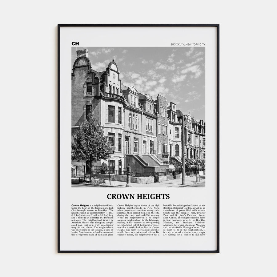 Crown Heights Travel B&W Poster