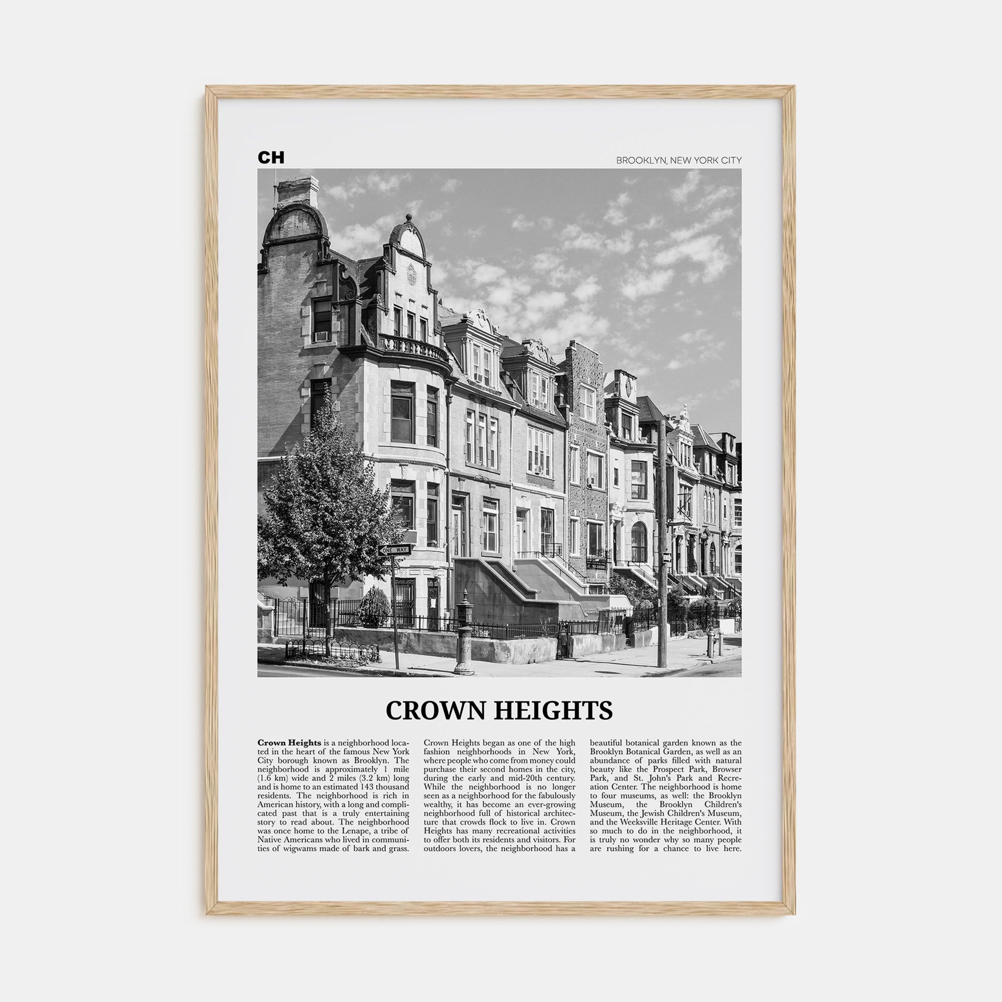 Crown Heights Travel B&W Poster