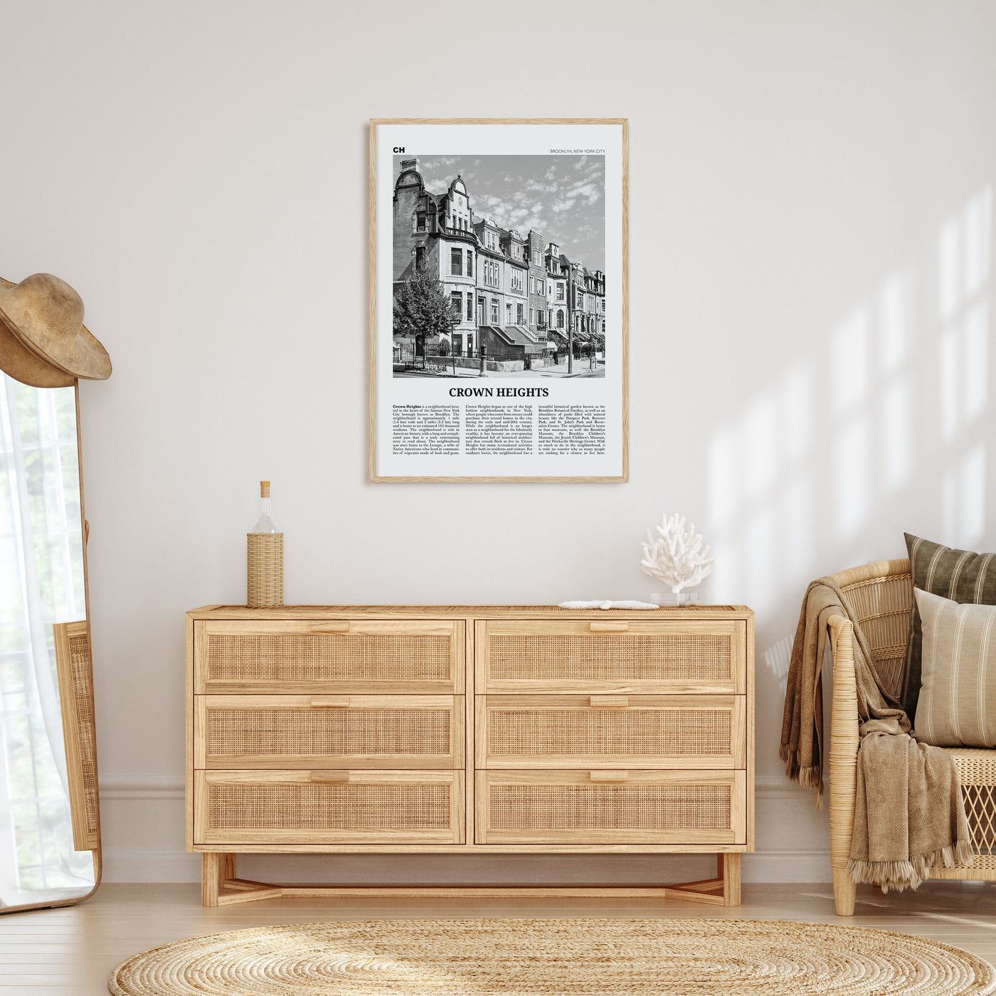 Crown Heights Travel B&W Poster