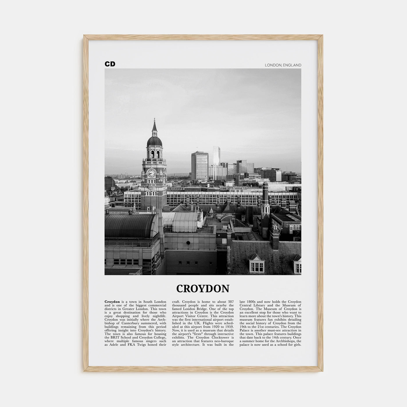 Croydon Travel B&W Poster