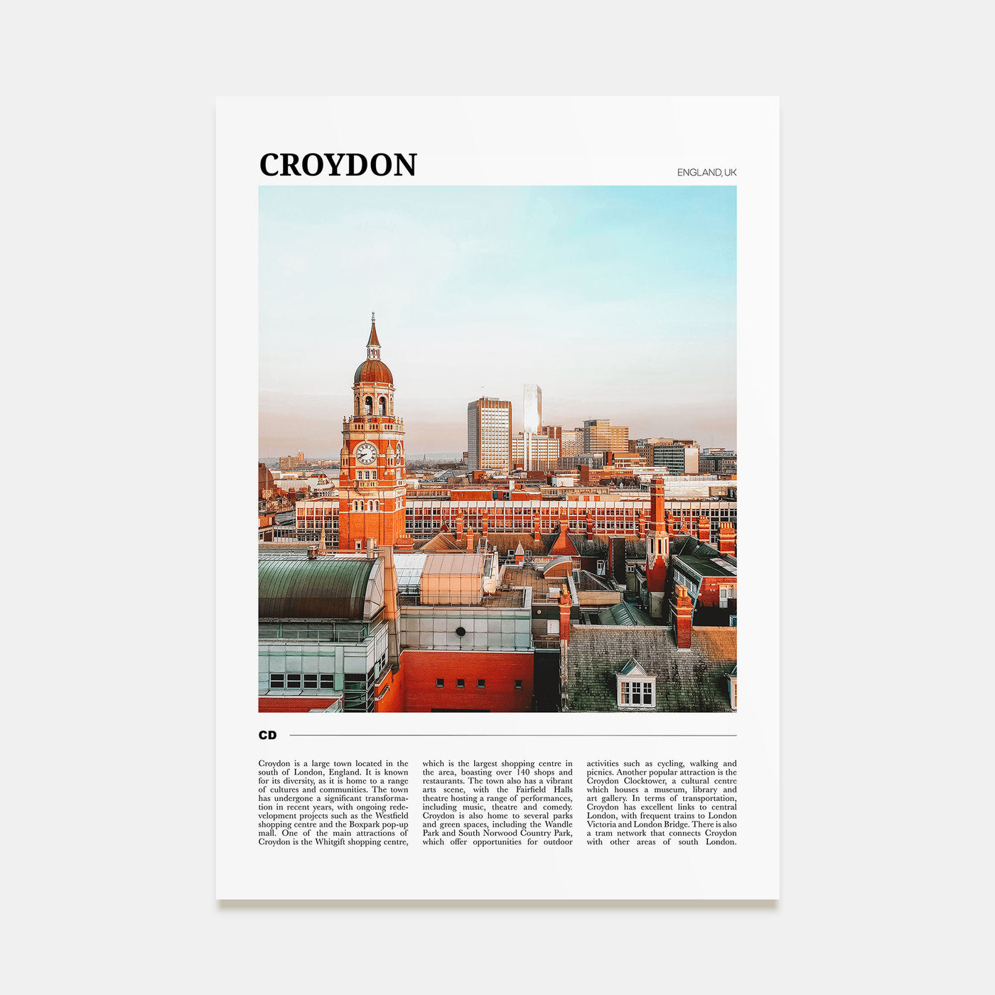 Croydon Travel Color Poster