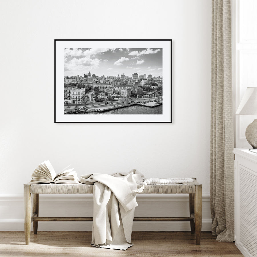 Cuba Landscape B&W Poster