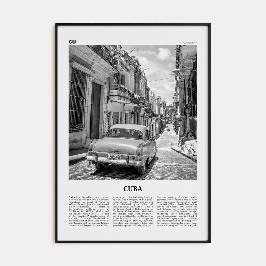 Cuba Travel B&W No 1 Poster