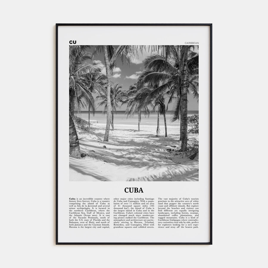 Cuba Travel B&W No 3 Poster