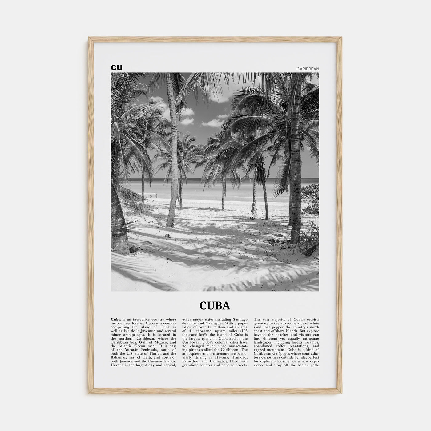 Cuba Travel B&W No 3 Poster