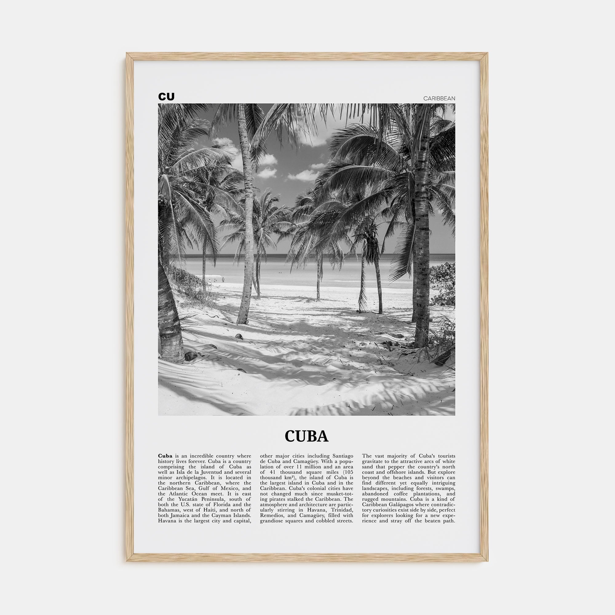 Cuba Travel B&W No 3 Poster