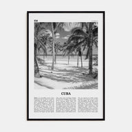 Cuba Travel B&W No 3 Poster