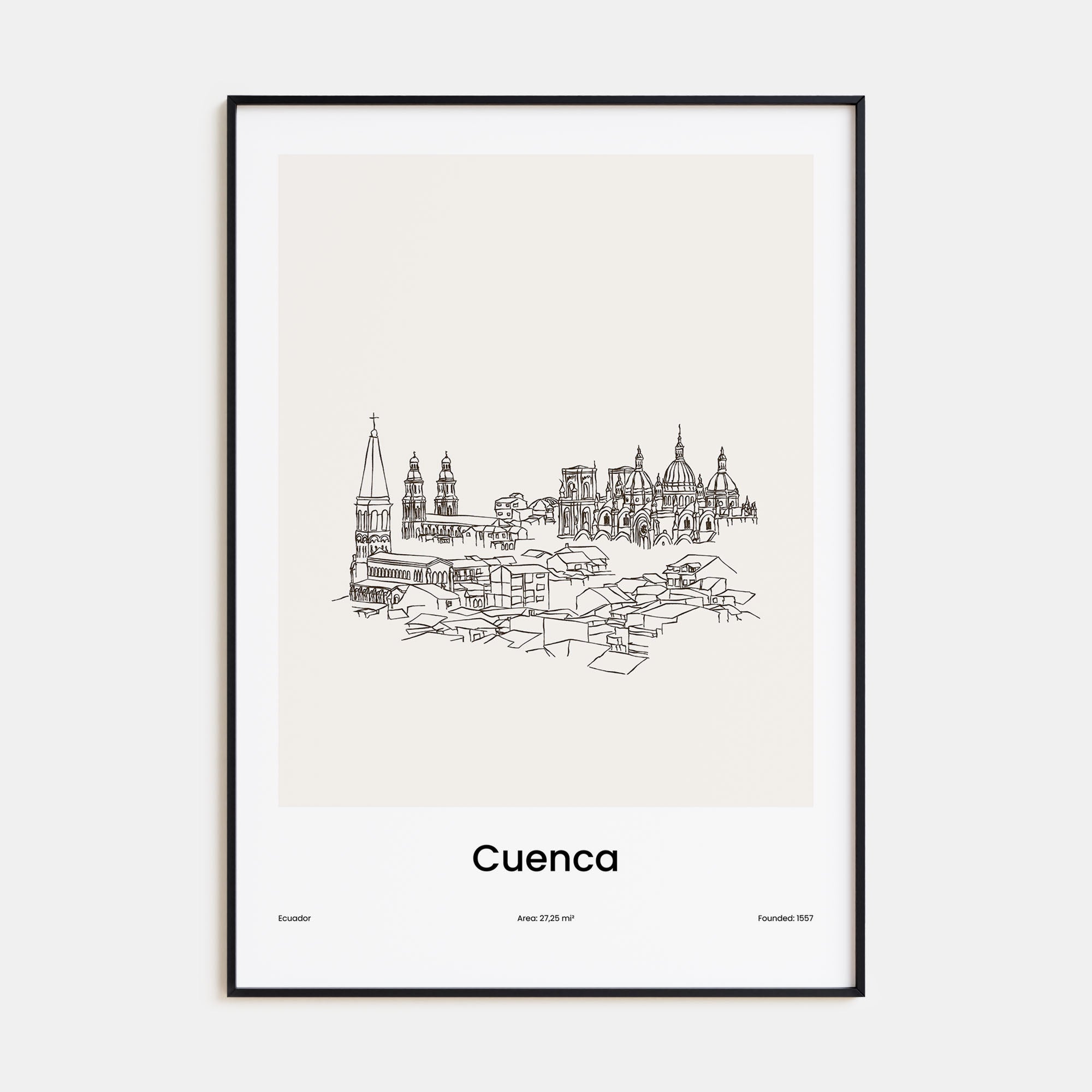Cuenca, Ecuador Drawn Poster