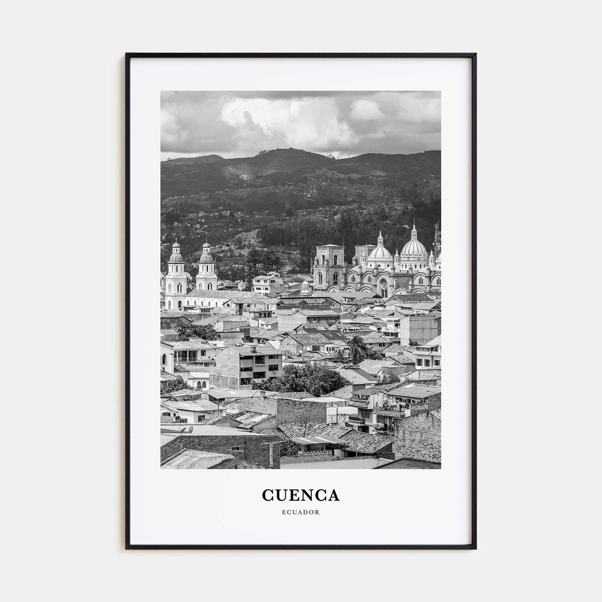 Cuenca, Ecuador Portrait B&W Poster