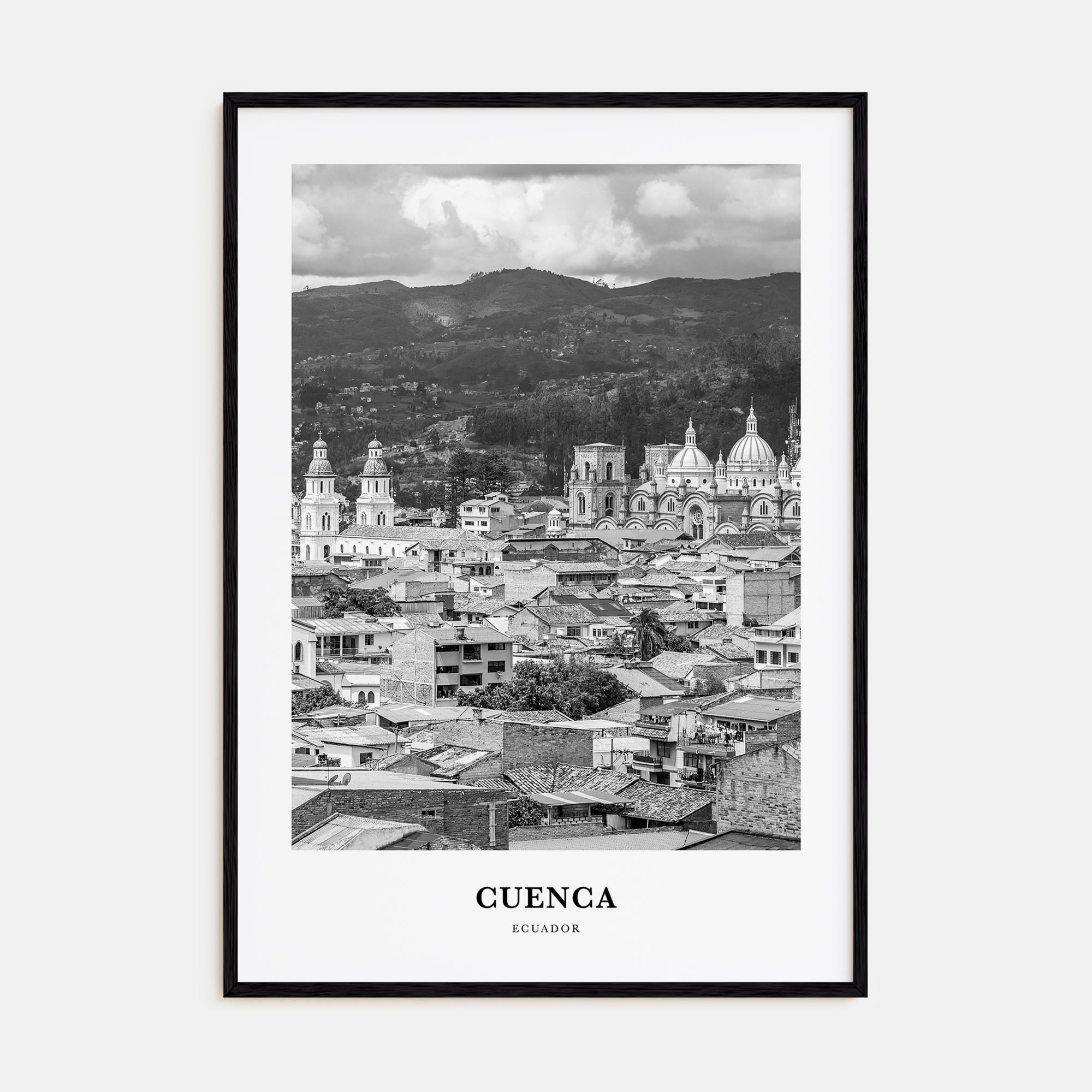 Cuenca, Ecuador Portrait B&W Poster