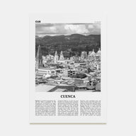 Cuenca, Ecuador Travel B&W Poster
