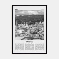 Cuenca, Ecuador Travel B&W Poster