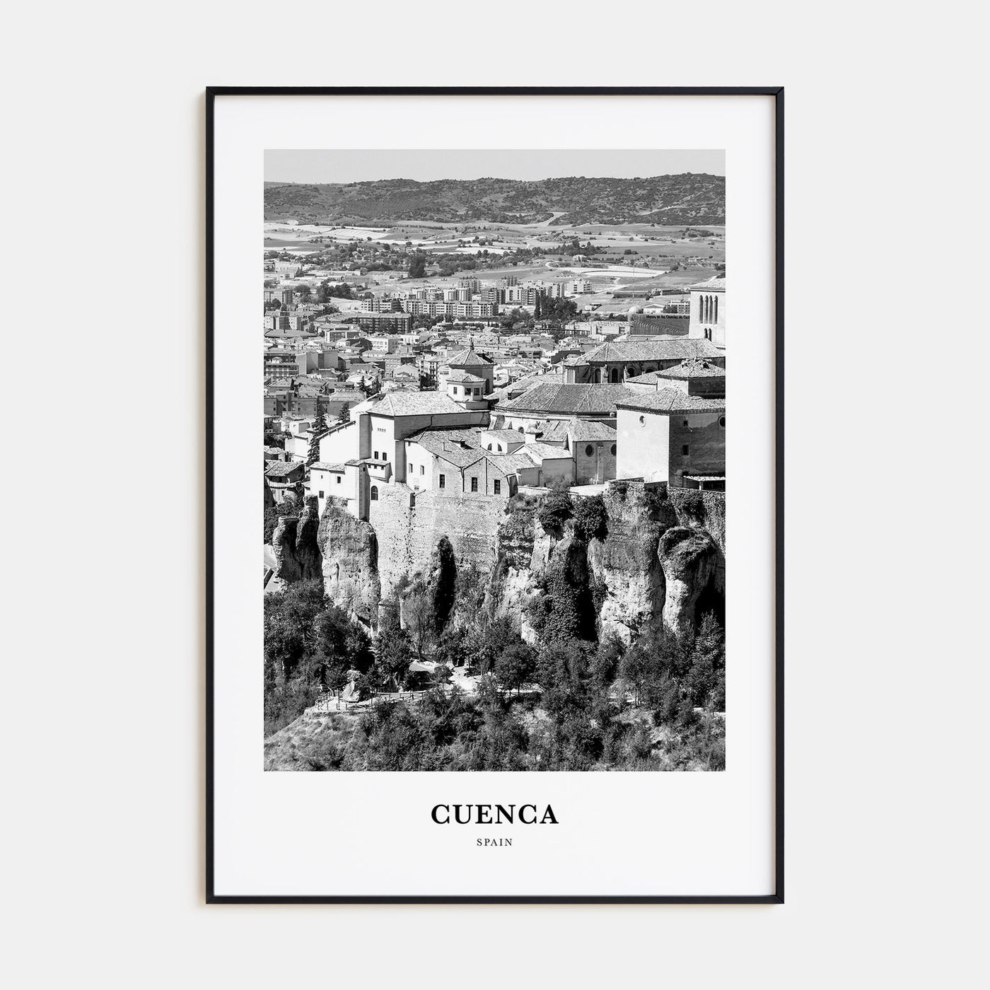 Cuenca, Spain Portrait B&W Poster