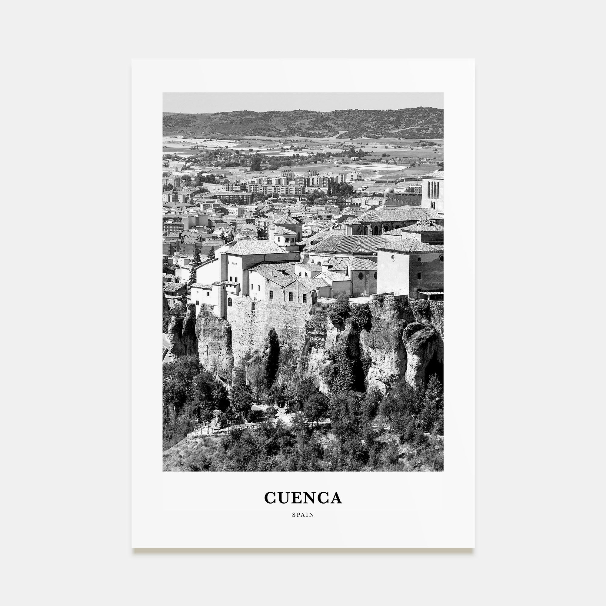 Cuenca, Spain Portrait B&W Poster