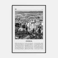Cuenca, Spain Travel B&W Poster