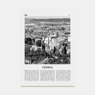 Cuenca, Spain Travel B&W Poster