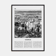 Cuenca, Spain Travel B&W Poster