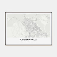 Cuernavaca Map Landscape Poster