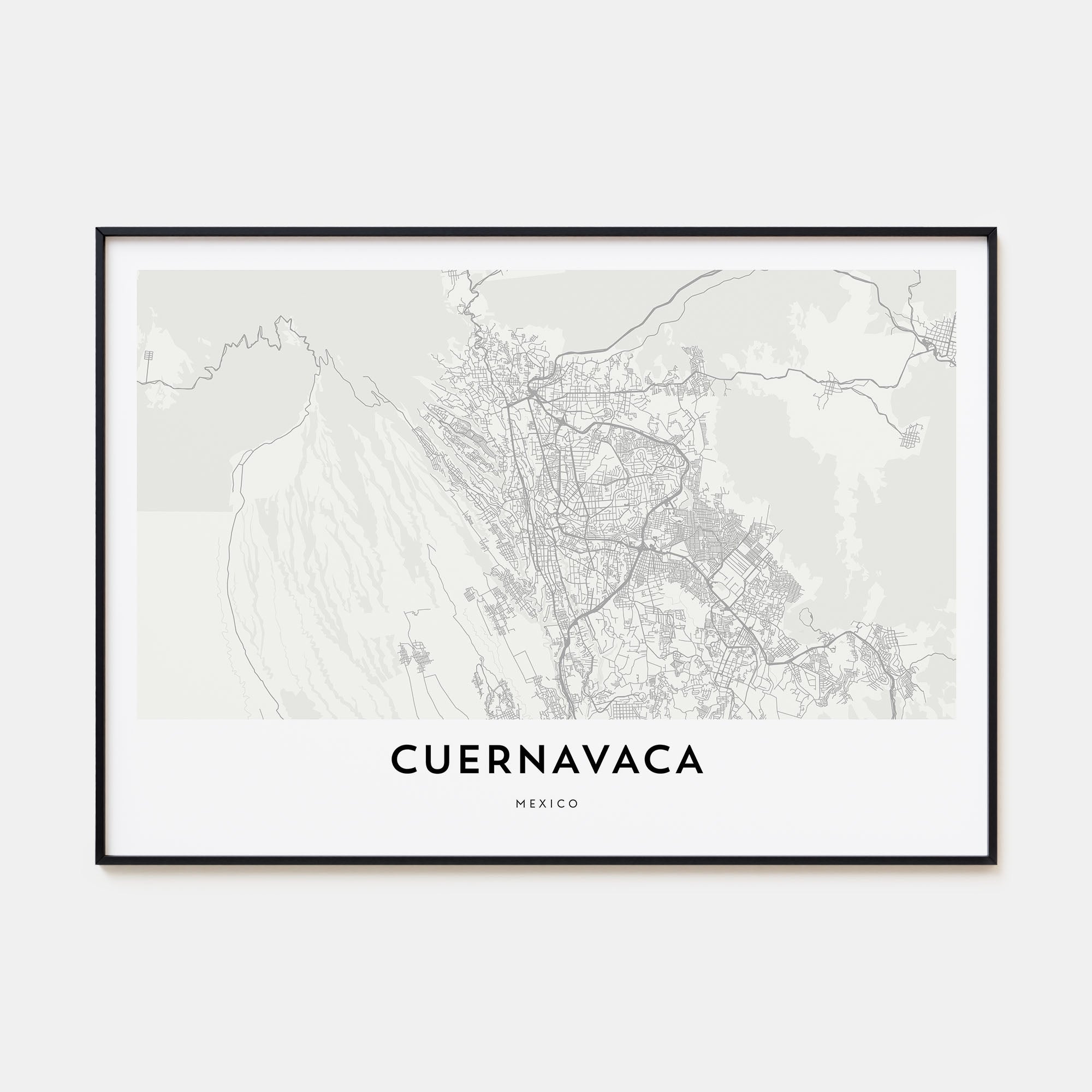 Cuernavaca Map Landscape Poster