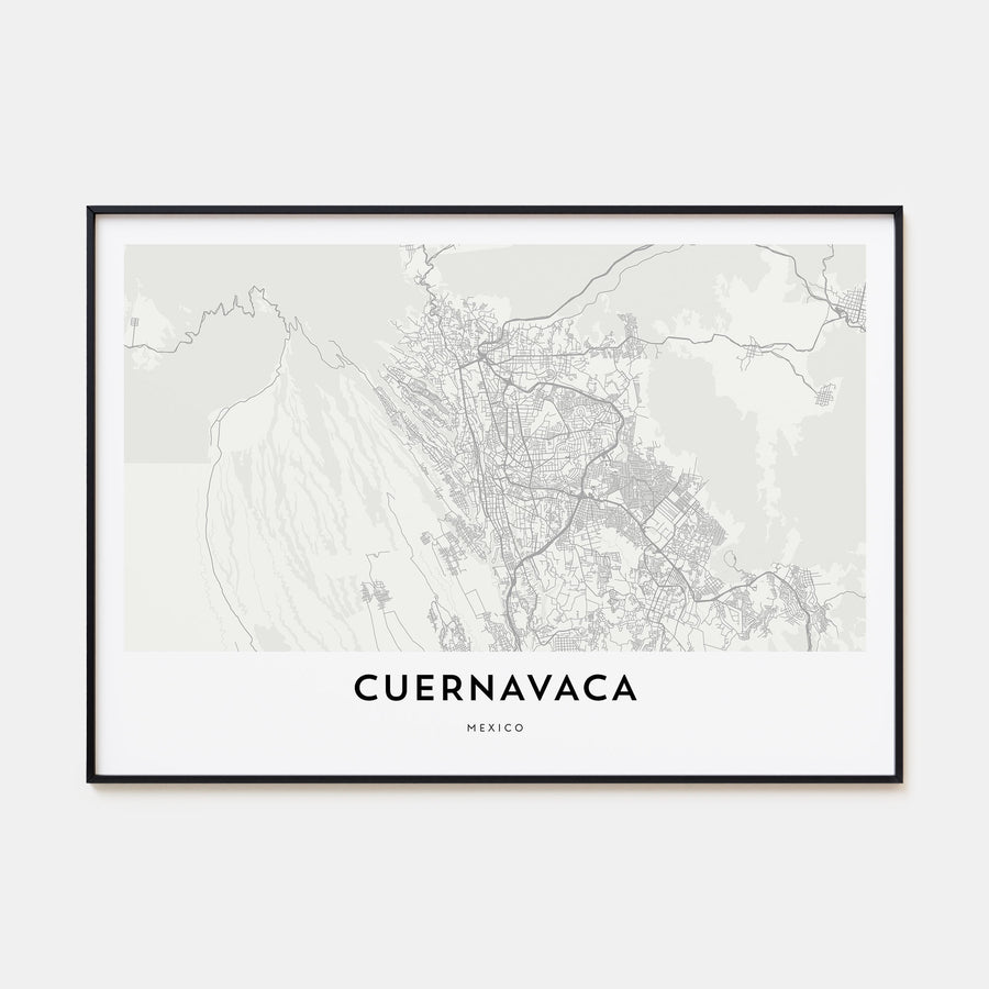 Cuernavaca Map Landscape Poster