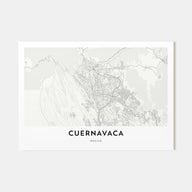 Cuernavaca Map Landscape Poster